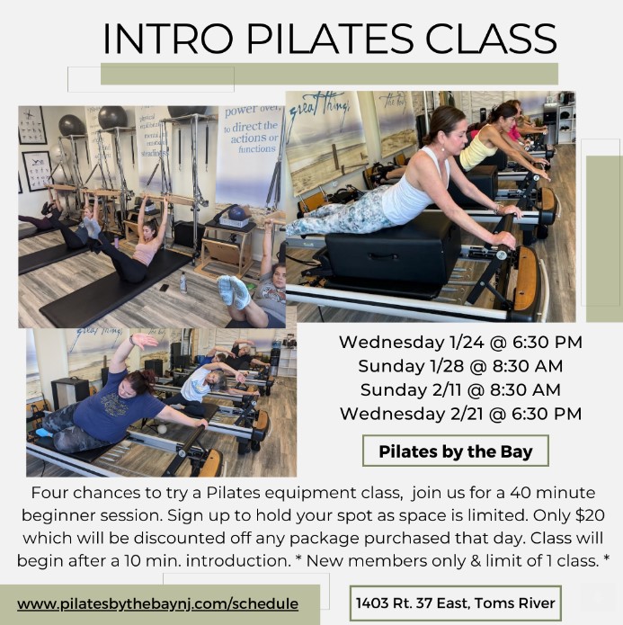 Introduction to Pilates equipment classes in January and February