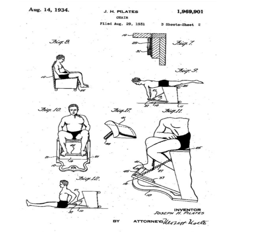 photo from Joseph Pilates' 1934 Chair patent